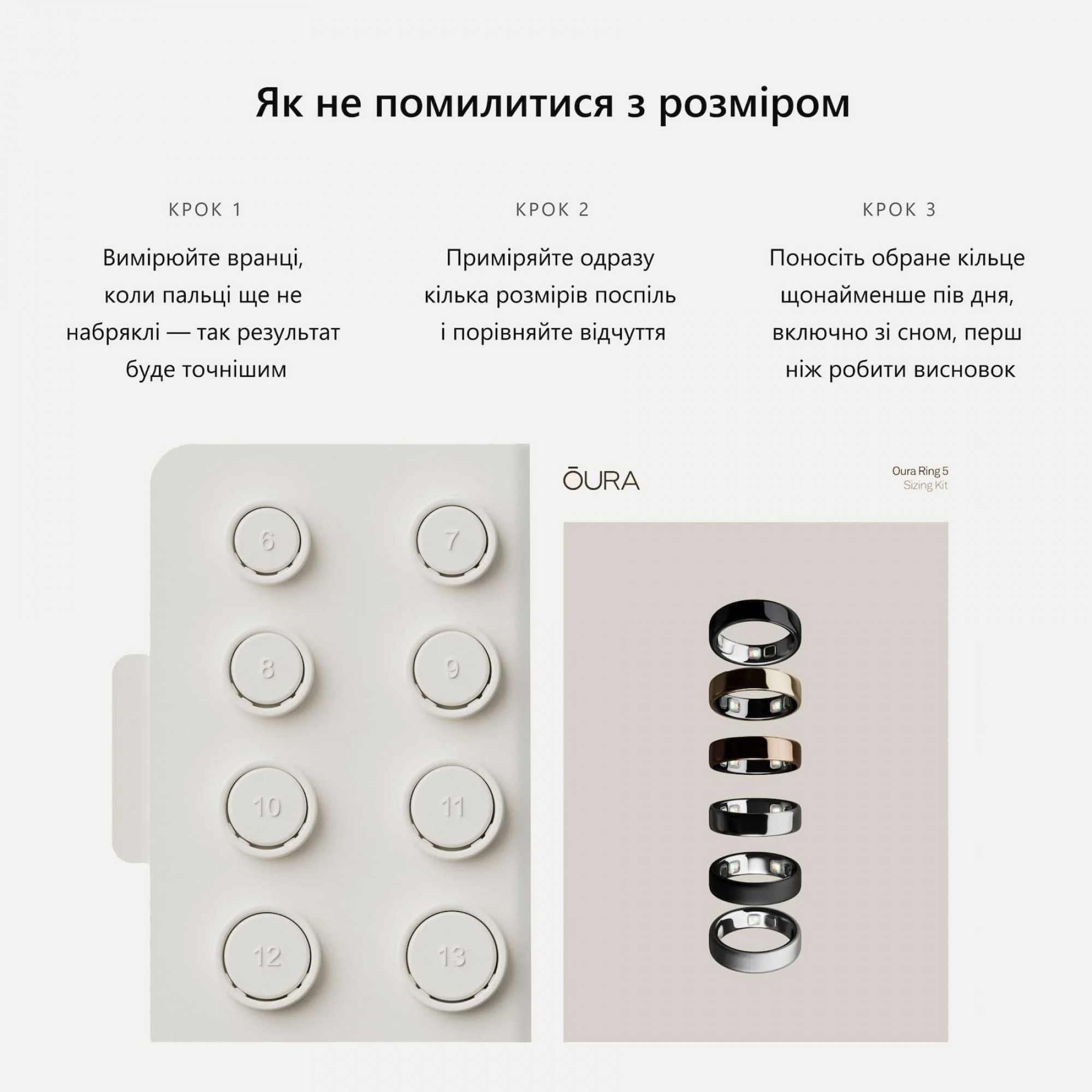 Набір для визначення розміру кільця Oura Ring 5 Sizing Kit